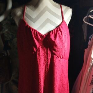 NOBO Red Eyelet Midi Dress